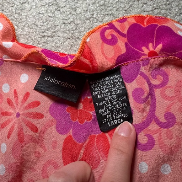 Vintage Y2K Xhilaration Floral Top Size Large - Picture 3 of 4